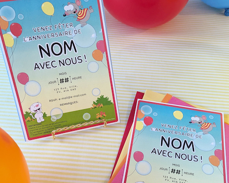 Invitations Toupie et Binou
